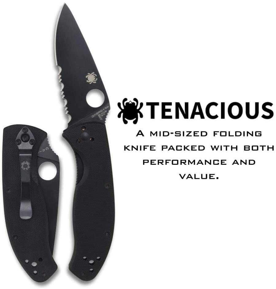 Spyderco Tenacious Folding Pocket Knife #C122GBBKPS