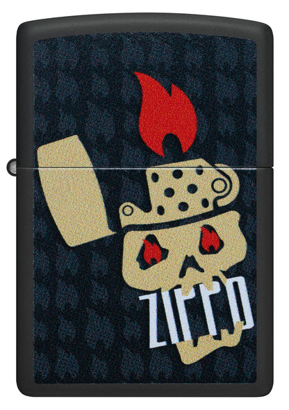 Zippo Skull Logo, Black Matte Lighter #47256