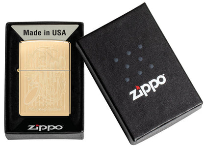 Zippo Swirling Filigree Design, High Polish Brass Lighter #46568