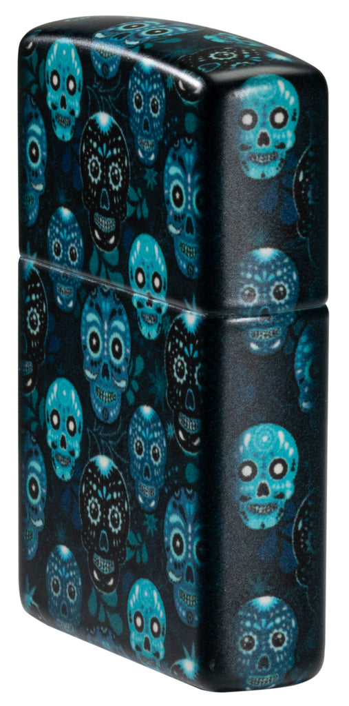 Zippo Sugar Skulls Design. 540 Glow In The Dark Lighter #46017