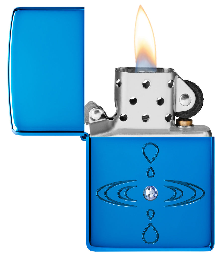 Zippo Tranquility Design, High Polish Blue Armor Lighter #48918