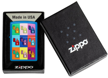 Zippo Lighter Box Art Design, Sky Blue Matte Lighter #48722