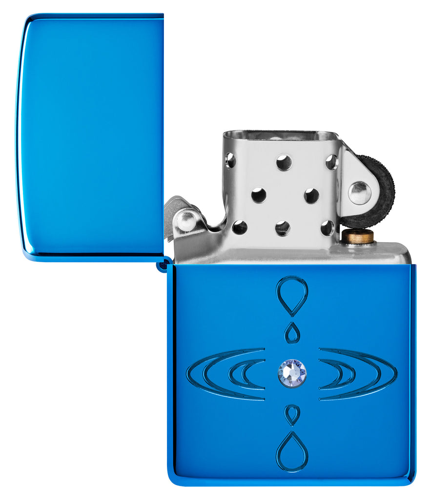Zippo Tranquility Design, High Polish Blue Armor Lighter #48918