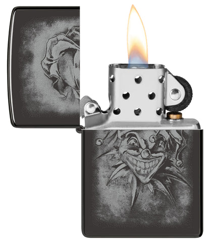 Zippo Clown Design, High Polish Black Lighter #48914