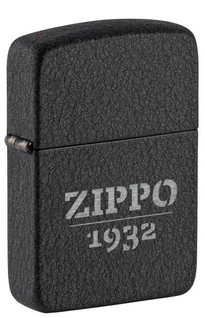 Zippo 1932 Black Crackle Design Laser Engrave Lighter #46567