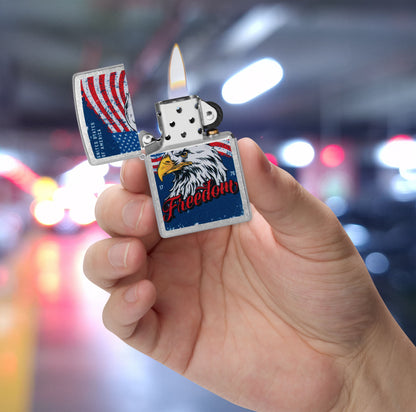 Zippo Freedom Eagle, Street Chrome Lighter #47272