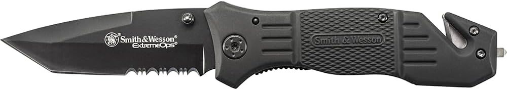 Smith and Wesson Extreme Ops 1st Response Black- TB Folding Knife #SWFR2SCP