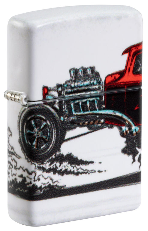 Zippo Classic Hot Rod 540 Design, White Matte Lighter #48660