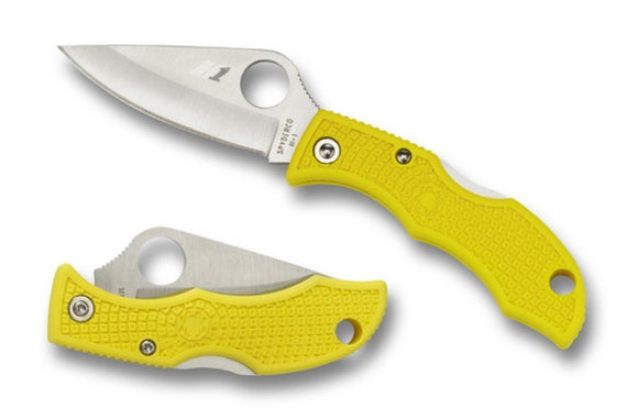 Spyderco Ladybug 3 Salt Knife, Folding Plain Blade, FRN Handle, Yellow #LYLP3