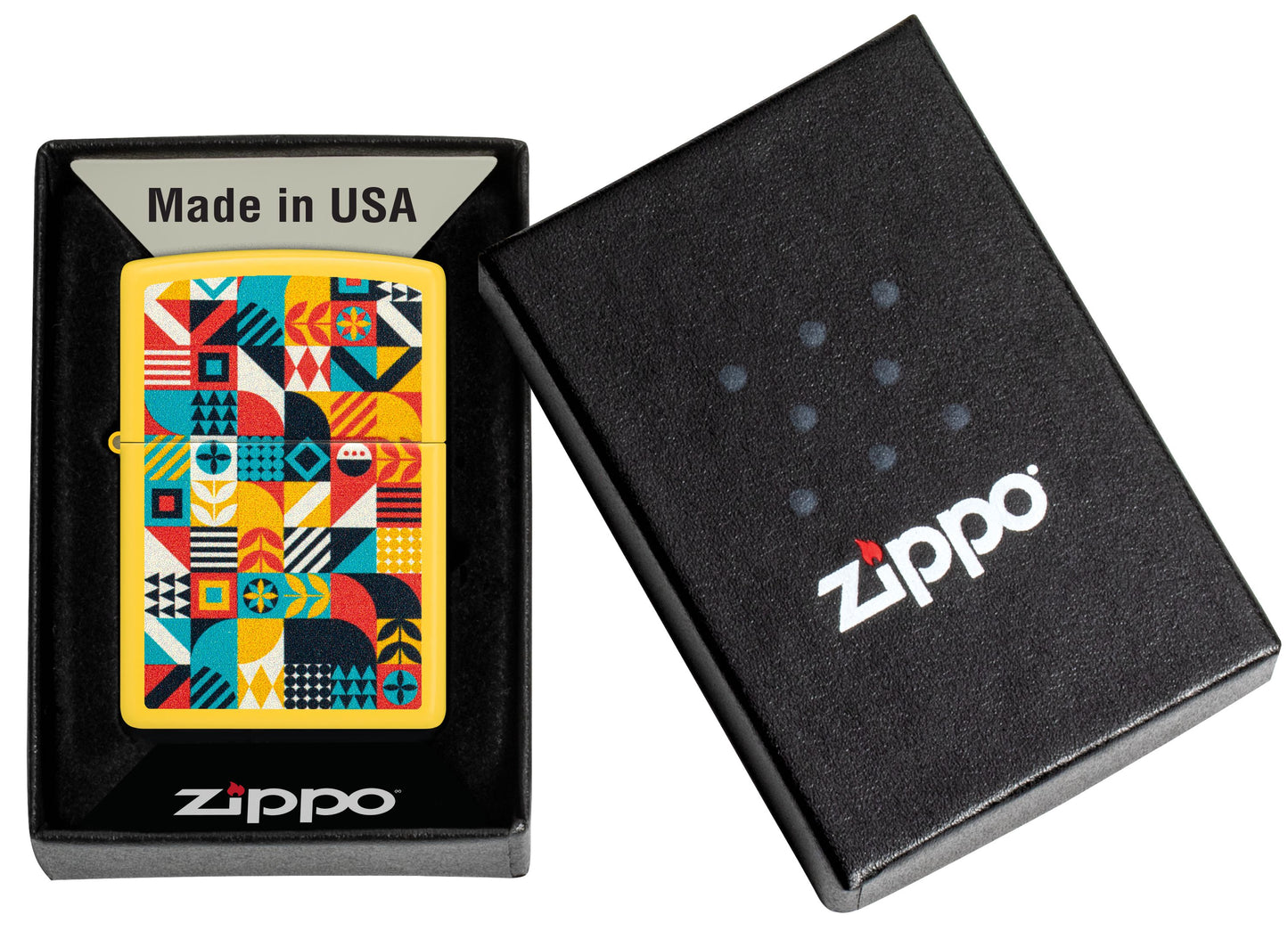 Zippo Geometric Pattern Design, Sunflower Yellow Lighter #46586