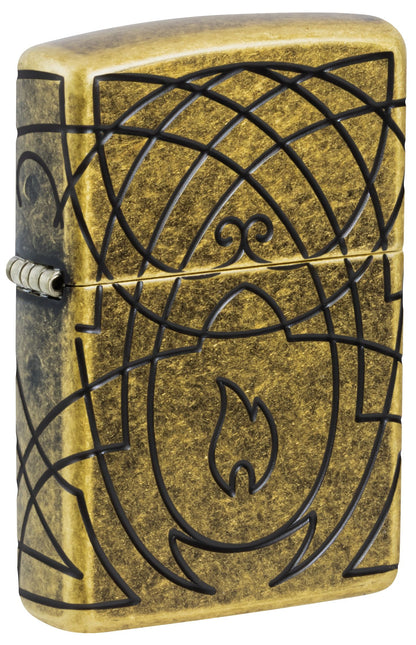 Zippo Armor Multicut, Antique Brass Lighter #47254