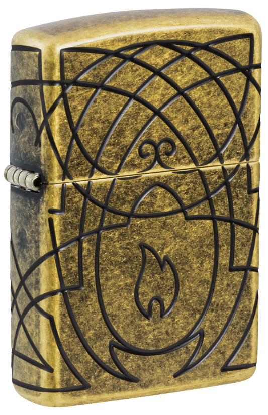 Zippo Armor Multicut, Antique Brass Lighter #47254