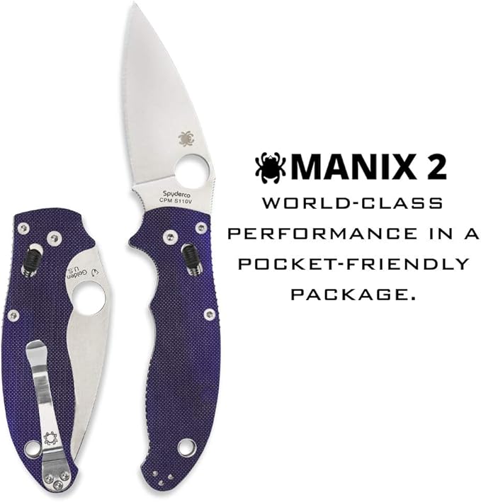 Spyderco Manix 2 Dark Blue G-10 CPM S110V Folding Knife #C101GPDBL2