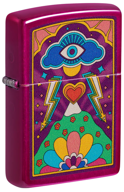 Zippo Psychedelic Eye, Candy Raspberry Lighter #47266