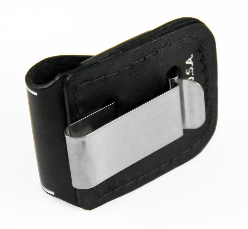 Zippo Clip-On Black Leather Pouch, For Zippo Lighters, Metal Belt Clip LPCBK #67012