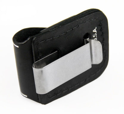 Zippo Clip-On Black Leather Pouch, For Zippo Lighters, Metal Belt Clip LPCBK #67012