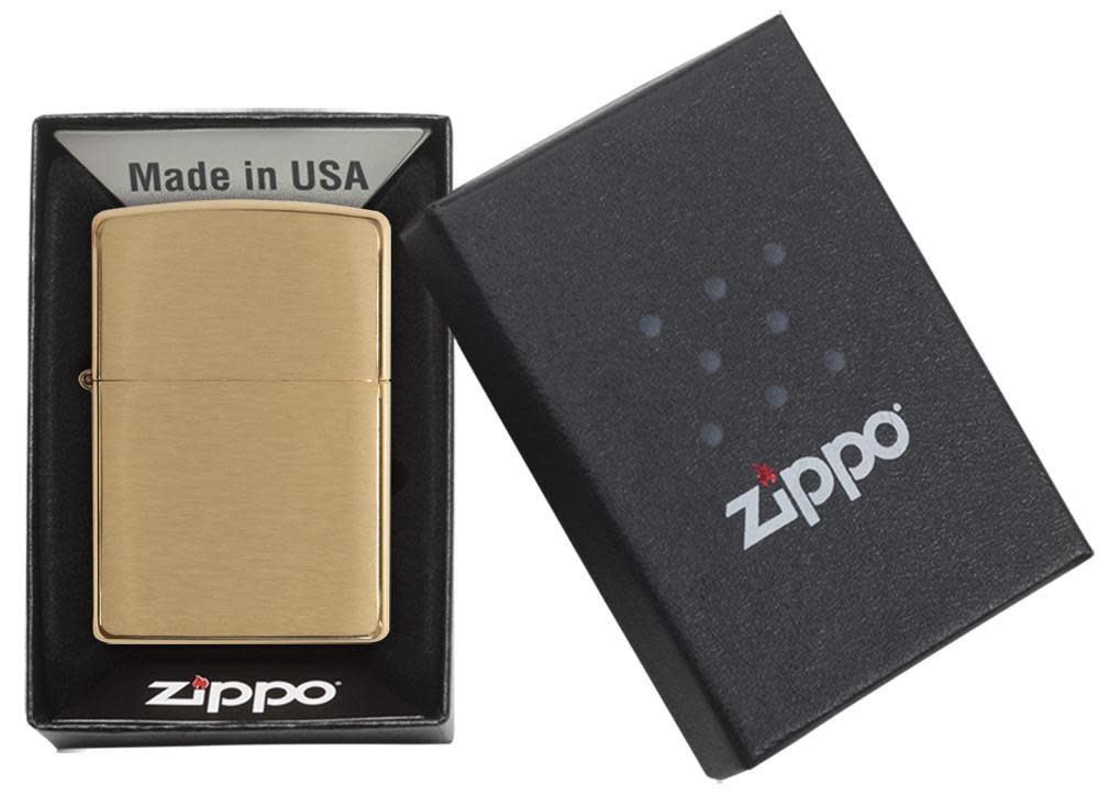 Zippo Classic Brushed Brass Finish, Base Model Lighter #204B