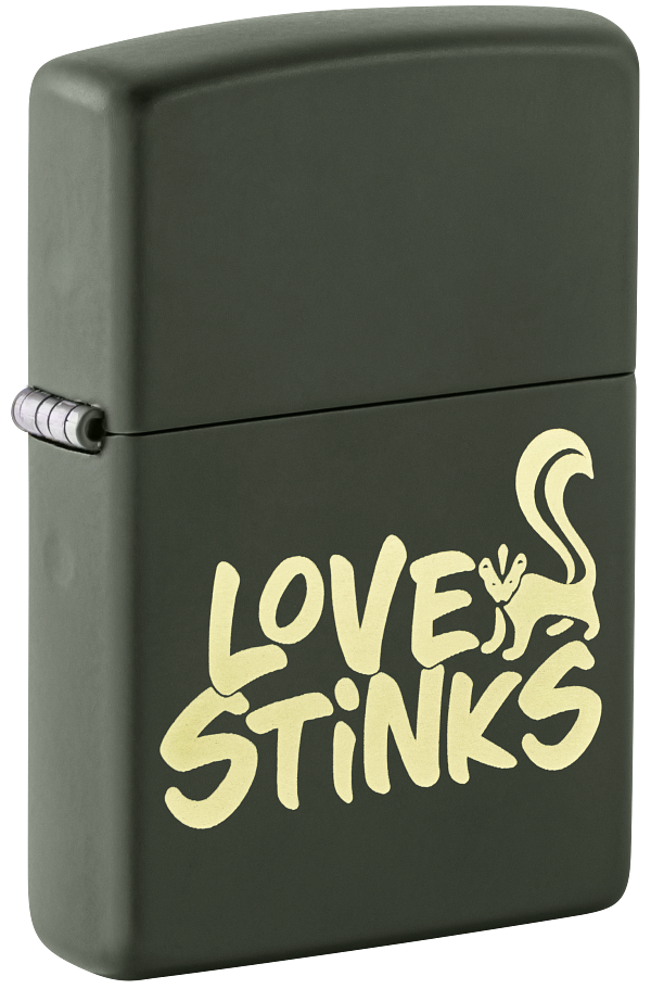 Zippo Love Stinks Design, Classic Green Matte Lighter #47533