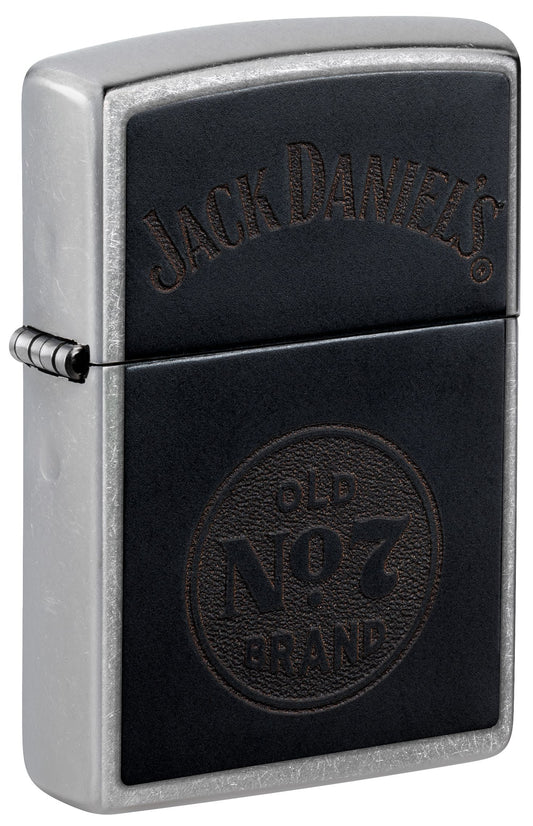 Zippo Jack Daniels Leather Emblem, Street Chrome Lighter #47417