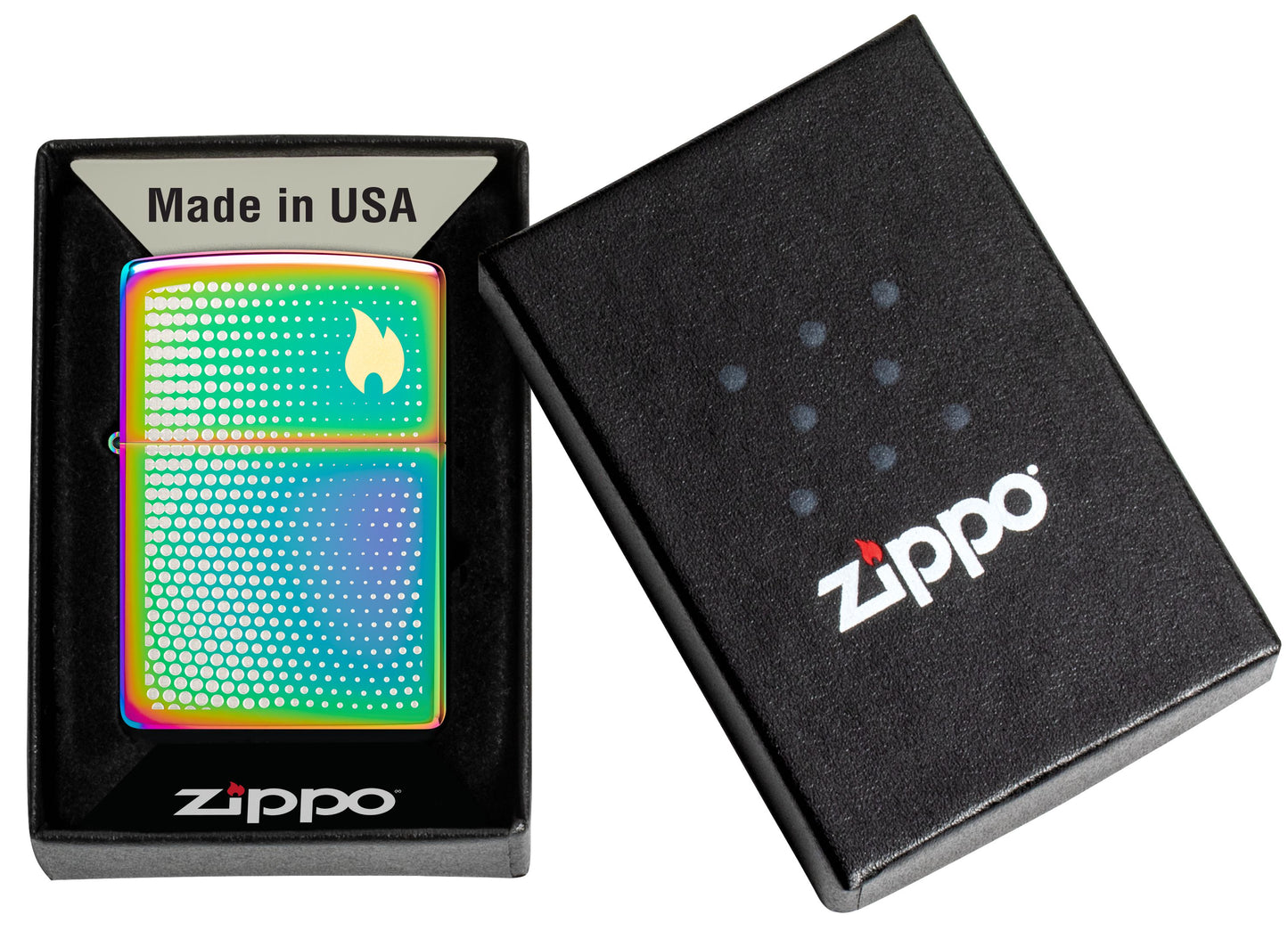 Zippo Dots and Flame Design, Multi Color Lighter #46569