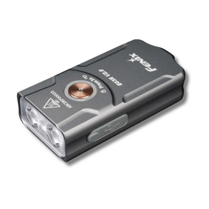 Fenix E03R V2.0 Keychain Flashlight 500 Lumens USB-C Rechargeable – Gray #E03RV2GY