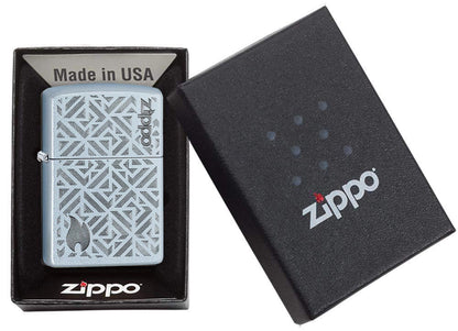 Zippo Geometric Design, Classic Satin Chrome Lighter #29912