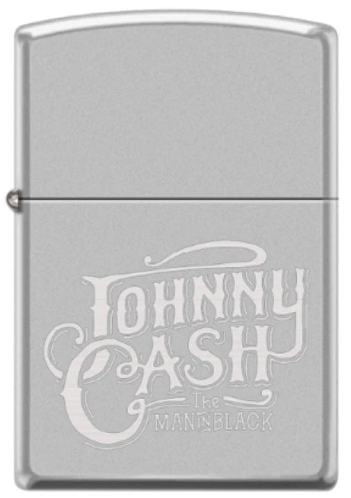 Zippo Johnny Cash The Man in Black, Satin Chrome Lighter #46984