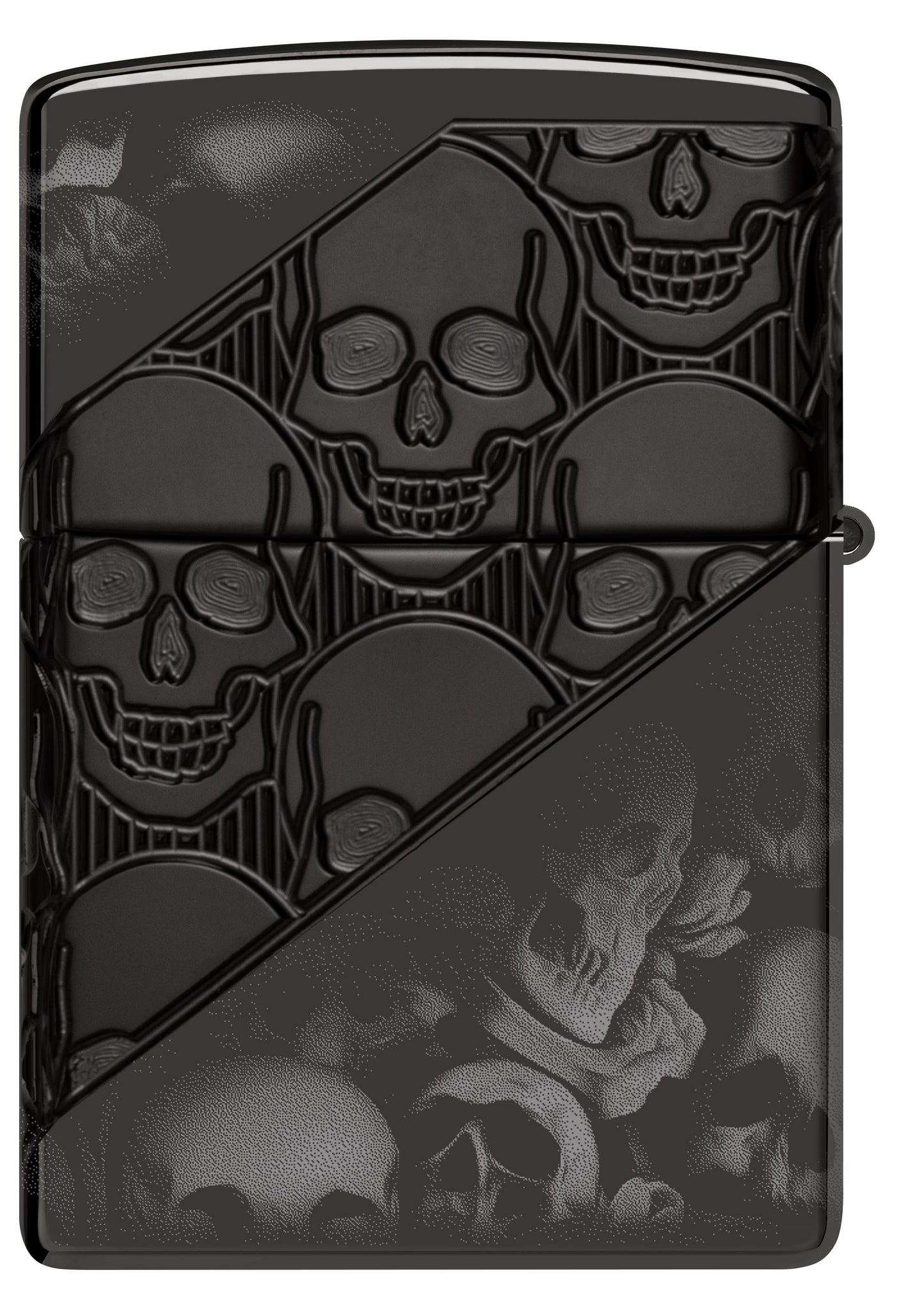 Zippo Horror Goth 360 High Polish Black Armor Lighter #46751