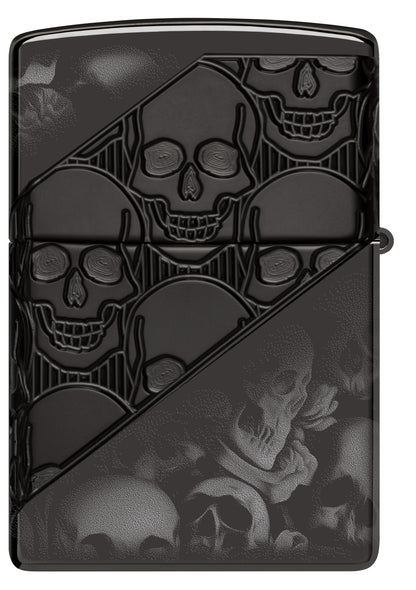 Zippo Horror Goth 360 High Polish Black Armor Lighter #46751