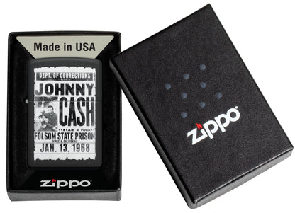 Zippo Music Johnny Cash Design, Black Matte Lighter #46490