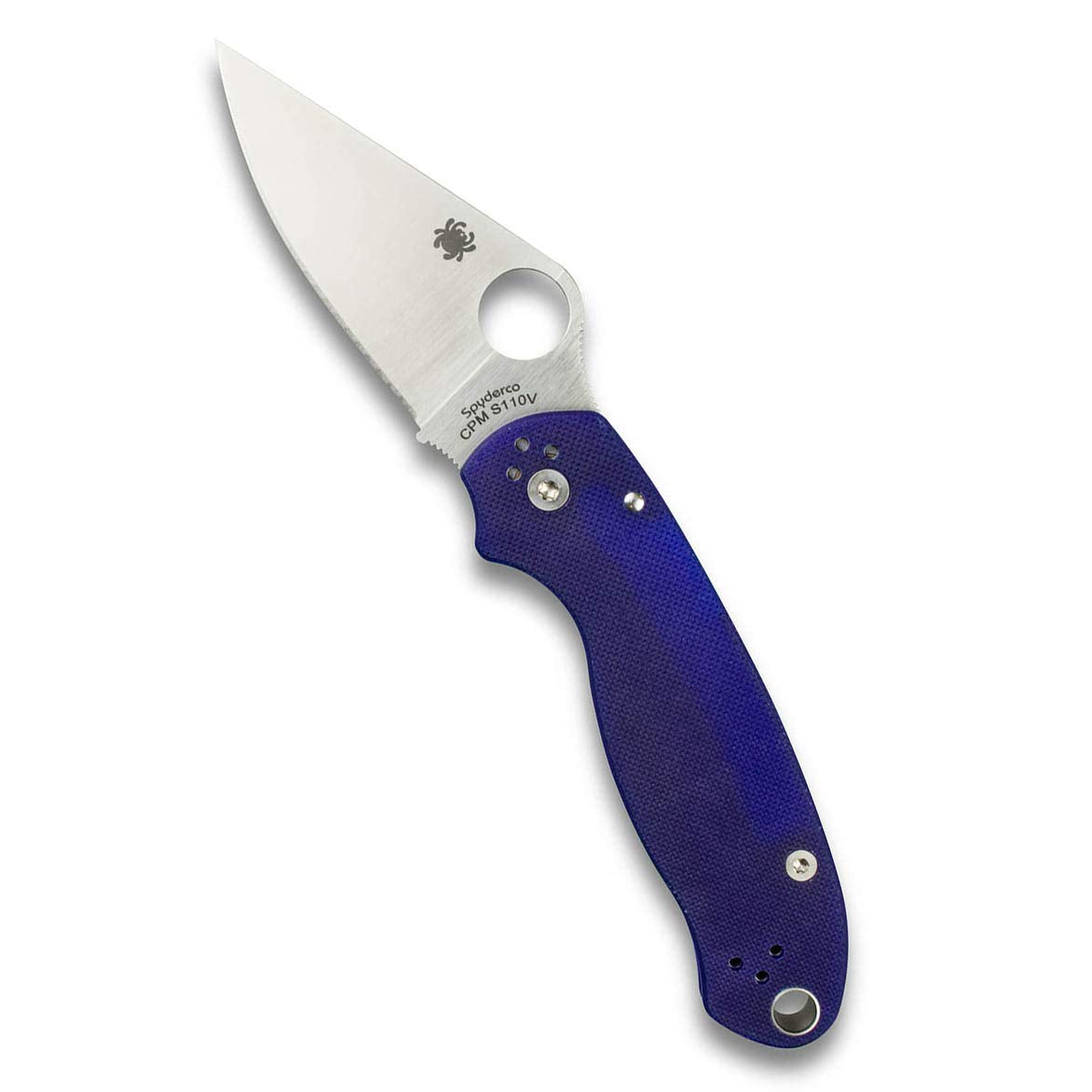 Spyderco Paramilitary 3 G-10 Dark Blue Handle Folding Knife #C223GPDBL