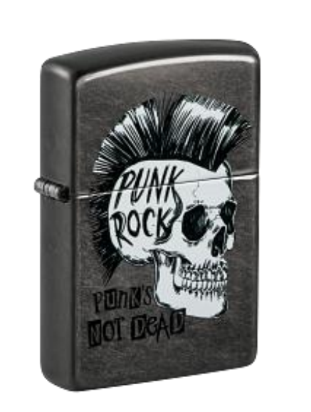Zippo Punk Rock Skull Design, Street Chrome Lighter #48655