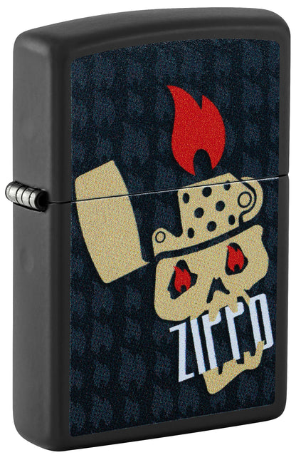 Zippo Skull Logo, Black Matte Lighter #47256