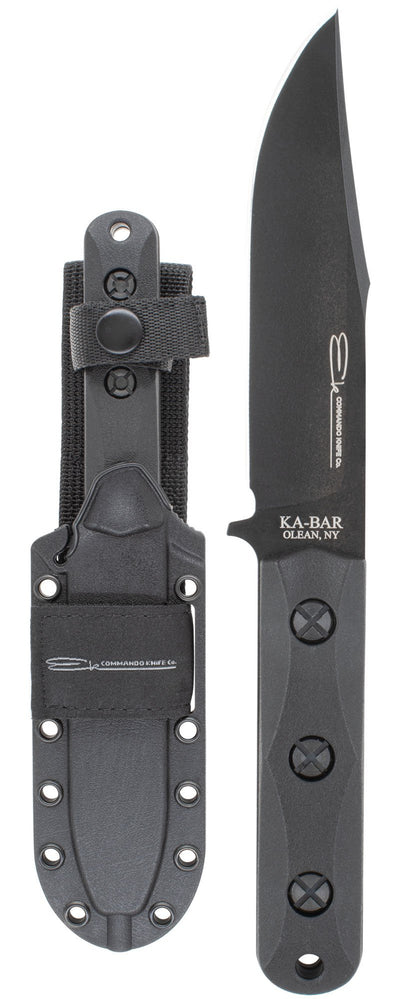 Ka-Bar Ek Short Clip Point - Black Celcon® Sheath, Str Edge #EK50