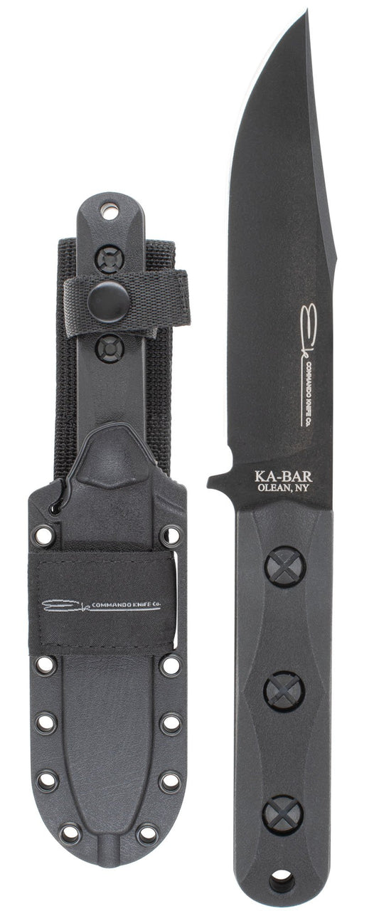 Ka-Bar Ek Short Clip Point - Black Celcon® Sheath, Str Edge #EK50