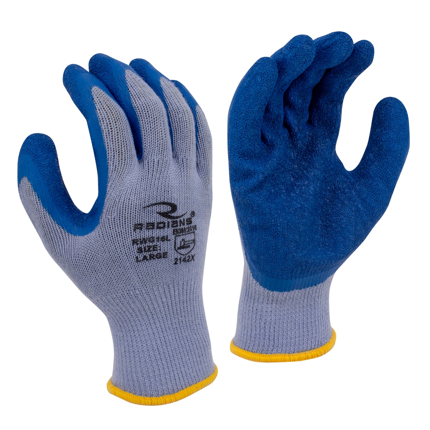 Radians Polyester Shell with Crinkle Latex Coated Palm, Size L #RWG16BL