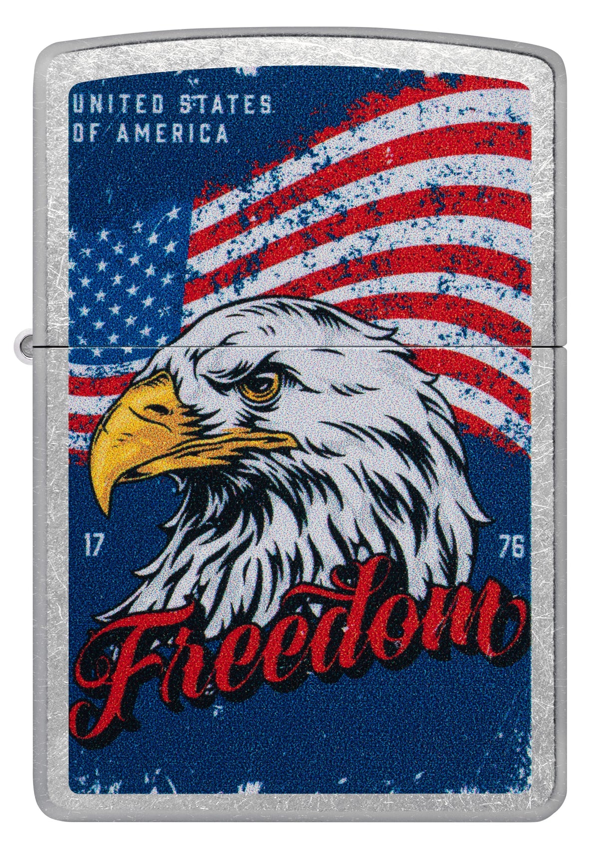 Zippo Freedom Eagle, Street Chrome Lighter #47272