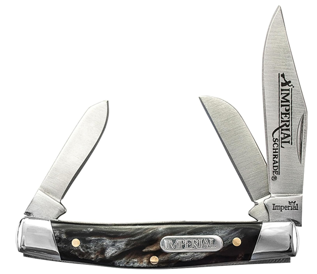 Schrade Imperial Medium Grey/Swirl Stockman Traditional Pocket Knife #IMP16S