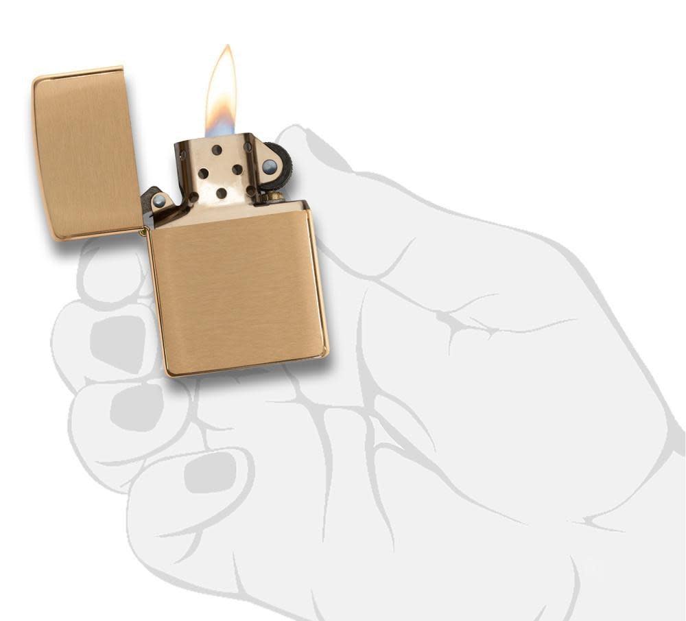 Zippo Classic Brushed Brass Lighter #204B
