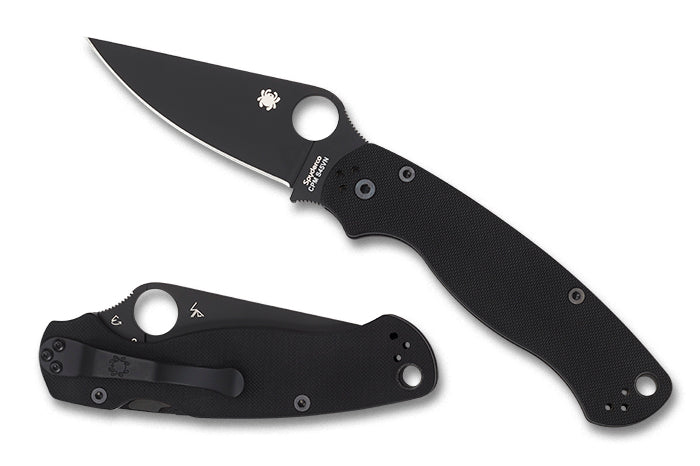 Spyderco Para Military 2 G-10 Black Blade Folding Knife #C81GPBK2