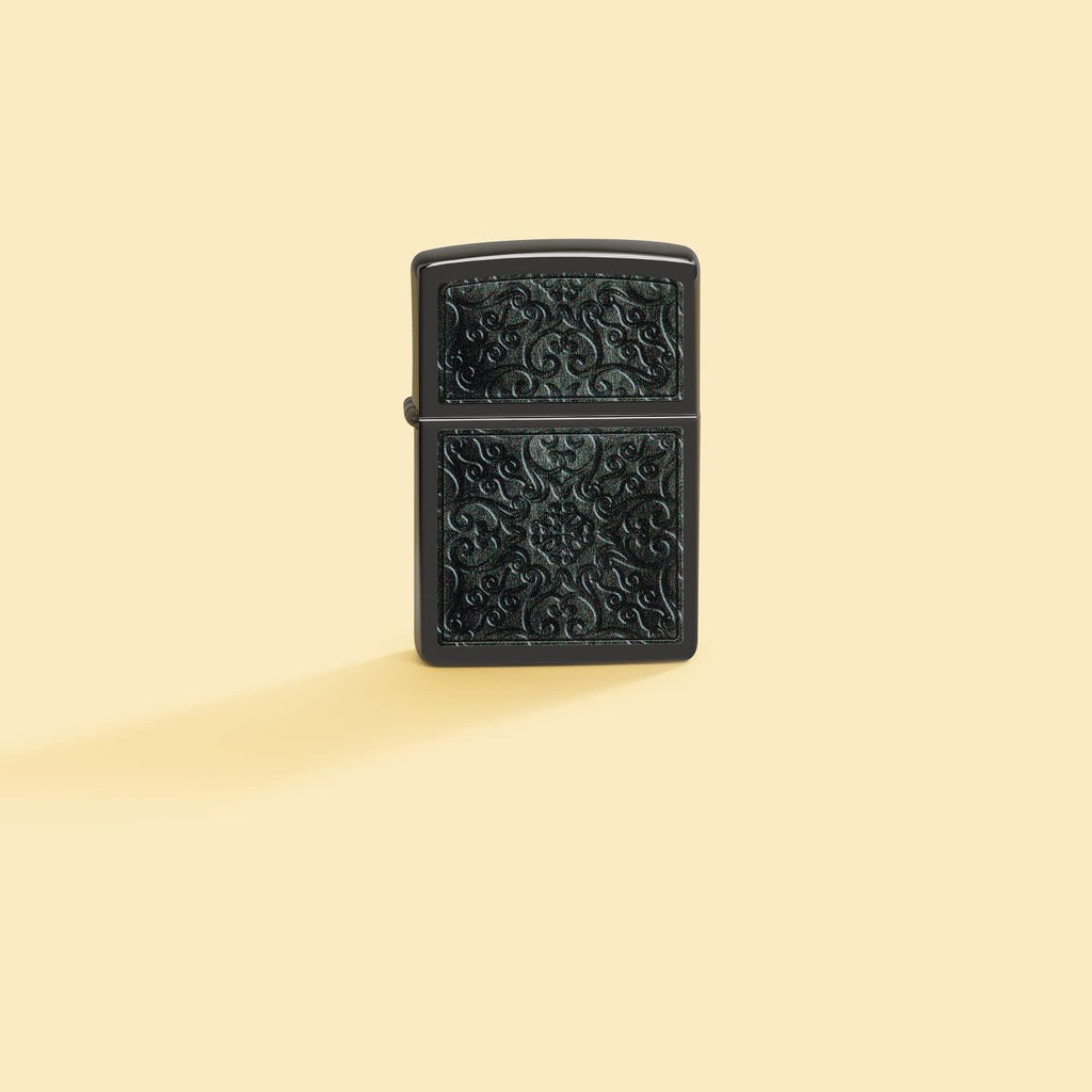 Zippo Scrollwork Pattern Design, High Polish Black #48961