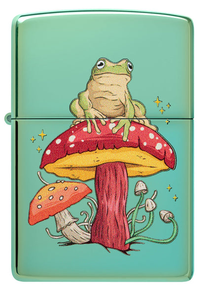 Zippo Mystical Frog Design, High Polish Green Lighter #48973