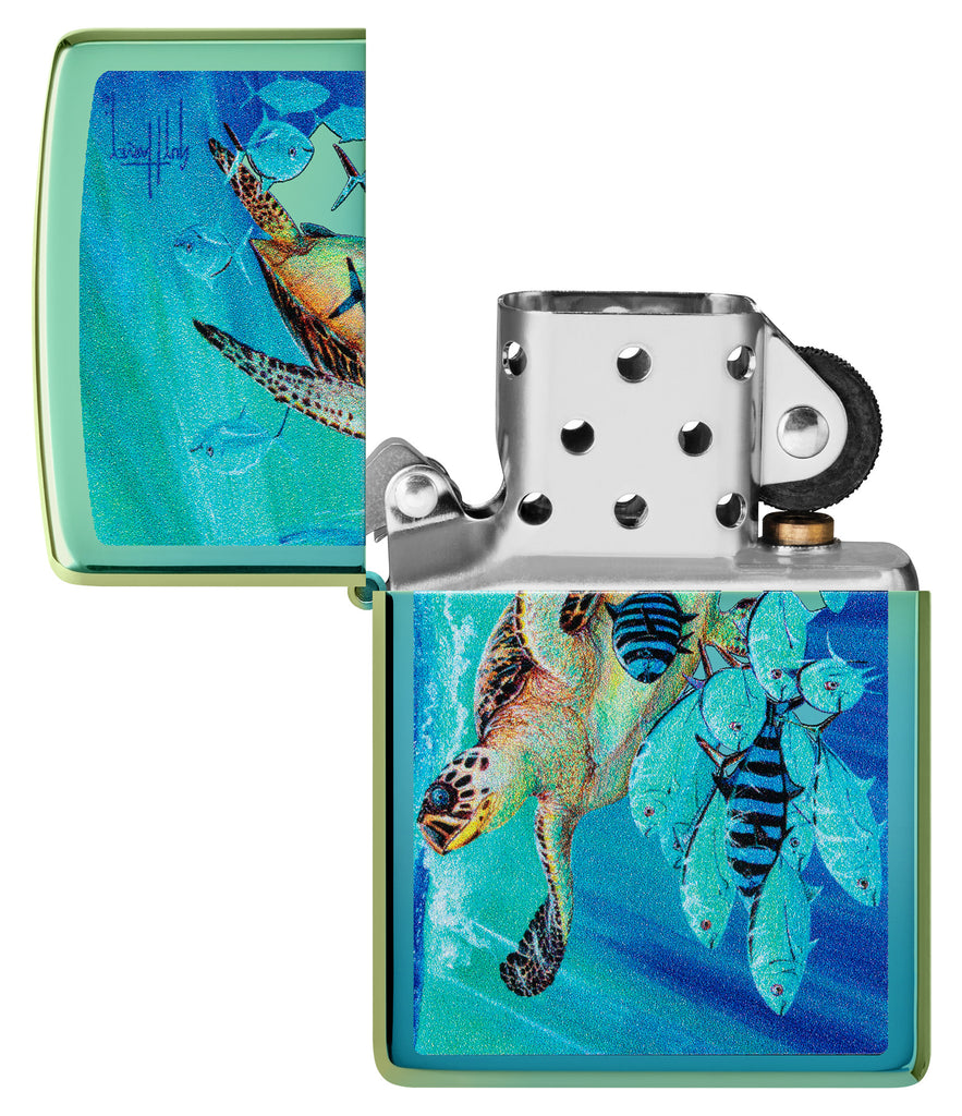 Zippo Guy Harvey Hawksbill Caravan, High Polish Teal Lighter #48967