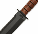 KA-BAR Big Brother Fixed Blade Knife Stacked Leather Handle w/Brown Sheath #2217