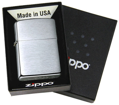 Zippo Brushed Chrome Base Model, Windproof Lighter #200