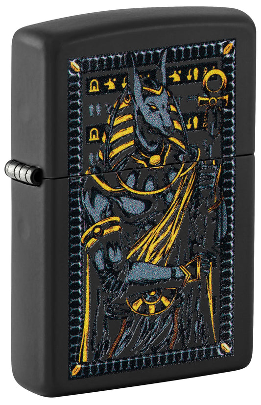 Zippo Egyptian Anubis Mythological Design, Black Matte Lighter #46245