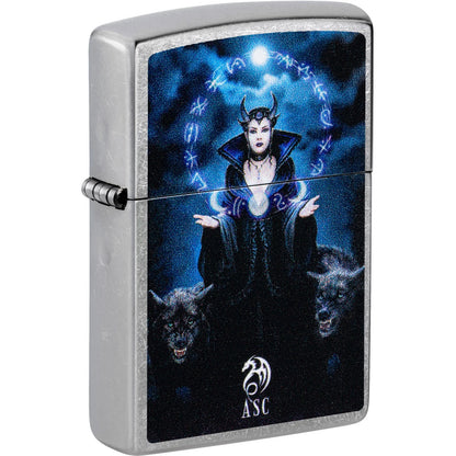 Zippo Anne Stokes Evil Queen Wolves Street Chrome Lighter #47084