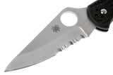 Spyderco Delica 4 Knife, Combo Blade, FRN Handle, Black #C11PSBK