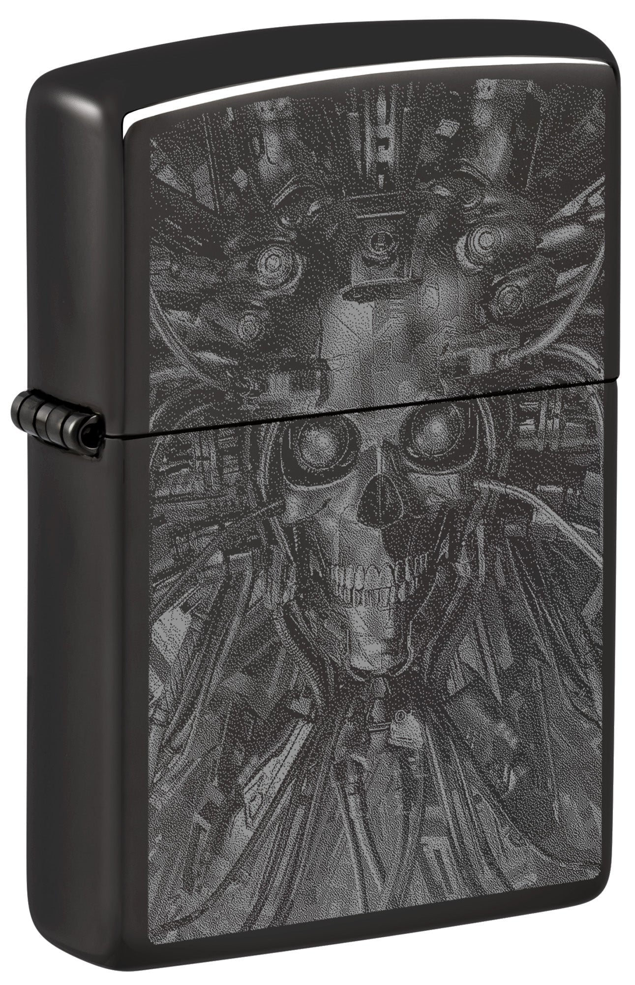 Zippo Cyber Skull Engraved Design, High Polish Black Lighter #48894