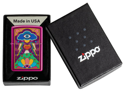 Zippo Psychedelic Eye, Candy Raspberry Lighter #47266